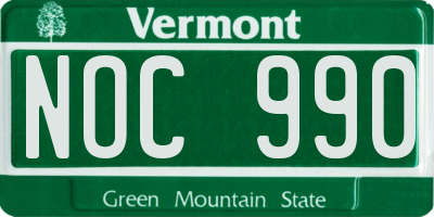 VT license plate NOC990