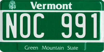 VT license plate NOC991