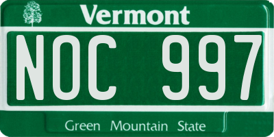 VT license plate NOC997