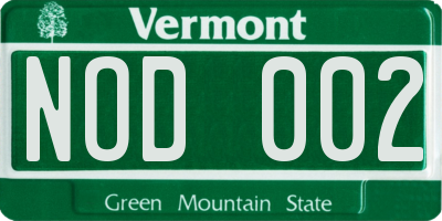 VT license plate NOD002