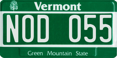 VT license plate NOD055