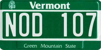 VT license plate NOD107