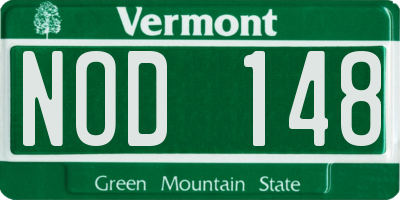 VT license plate NOD148