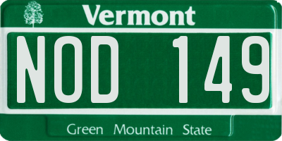 VT license plate NOD149