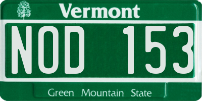 VT license plate NOD153