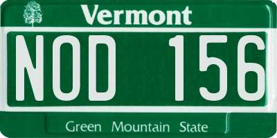 VT license plate NOD156