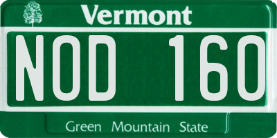 VT license plate NOD160