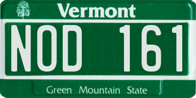 VT license plate NOD161