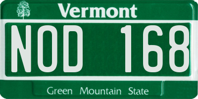 VT license plate NOD168