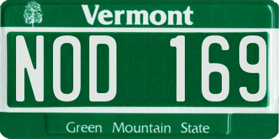 VT license plate NOD169