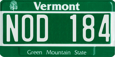 VT license plate NOD184