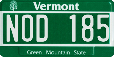 VT license plate NOD185