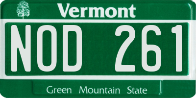 VT license plate NOD261