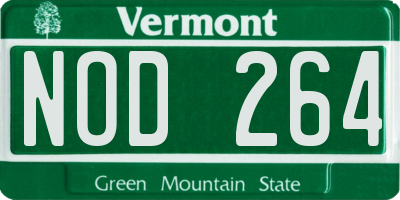 VT license plate NOD264