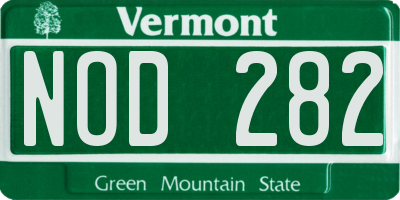 VT license plate NOD282