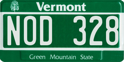 VT license plate NOD328