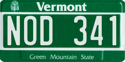 VT license plate NOD341