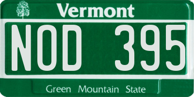 VT license plate NOD395