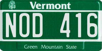 VT license plate NOD416