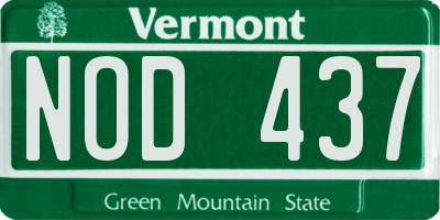 VT license plate NOD437
