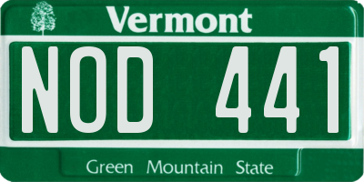 VT license plate NOD441
