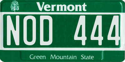VT license plate NOD444