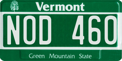 VT license plate NOD460
