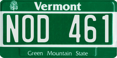 VT license plate NOD461