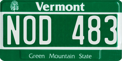 VT license plate NOD483