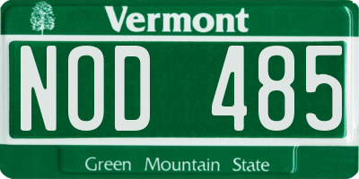 VT license plate NOD485