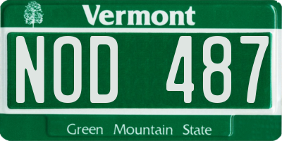 VT license plate NOD487