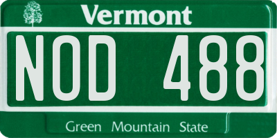 VT license plate NOD488