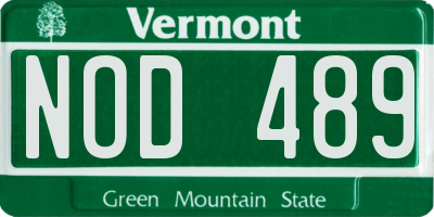 VT license plate NOD489
