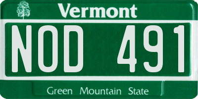VT license plate NOD491
