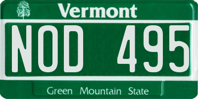 VT license plate NOD495