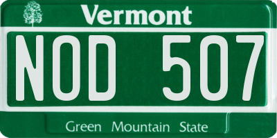 VT license plate NOD507