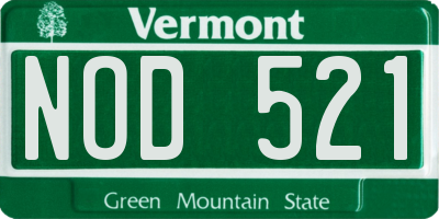 VT license plate NOD521