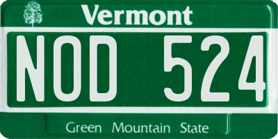 VT license plate NOD524