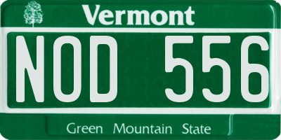 VT license plate NOD556