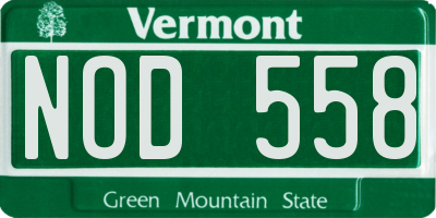 VT license plate NOD558