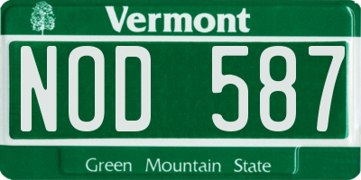VT license plate NOD587