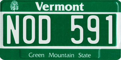 VT license plate NOD591