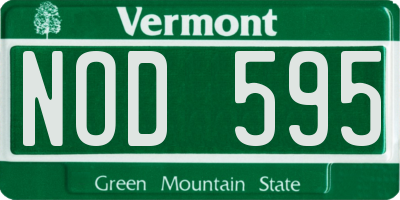 VT license plate NOD595
