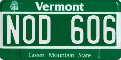 VT license plate NOD606