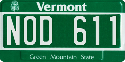 VT license plate NOD611