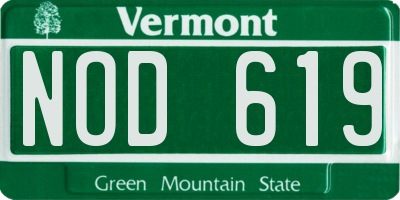 VT license plate NOD619