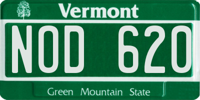 VT license plate NOD620
