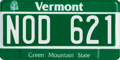 VT license plate NOD621