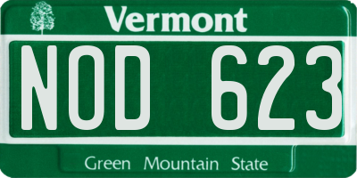 VT license plate NOD623
