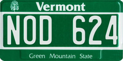 VT license plate NOD624